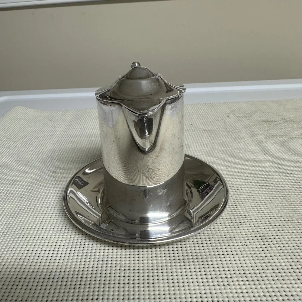Wallace Silverplated Syrup Pitcher Small With Underplate Vintage